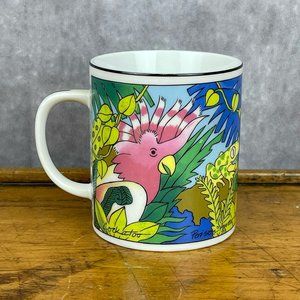 Vintage San Diego Zoo Tropical Rain Forest Tiger Frog Cockatoo Coffee Mug